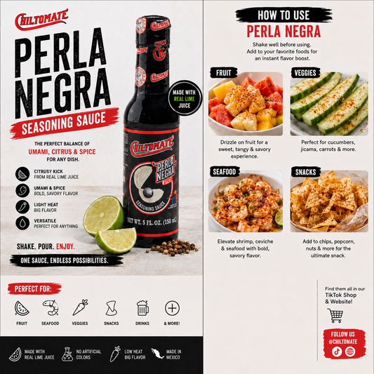 Chiltomate®️Perla Negra Spicy Seasoning Sauce